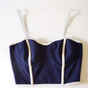 Navy Blue Crop Top